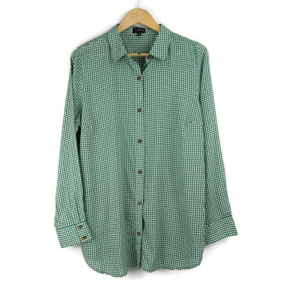 The Limited Green Gingham Button Down Shirt Size Large